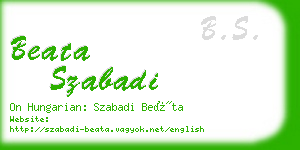 beata szabadi business card